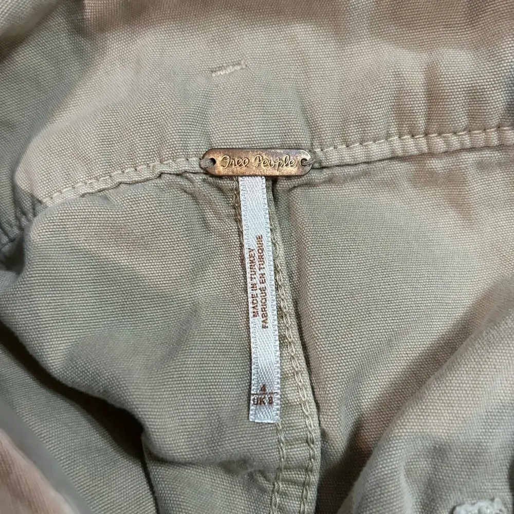 Free People Khaki Platoon Pants Womens 4 Patch Pockets Utility Festival Boho